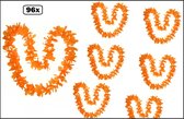 96x Hawai krans oranje - Orange Voetbal thema feest festival WK Holland