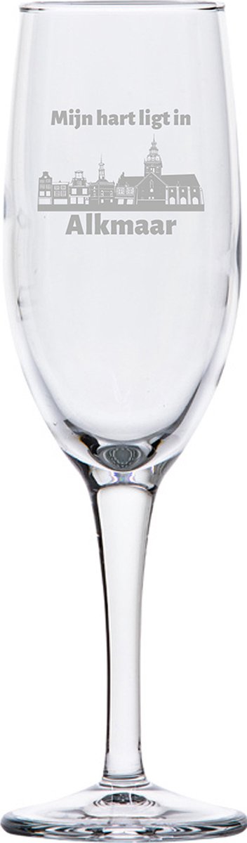 Gegraveerde Champagneglas 16,5cl Alkmaar