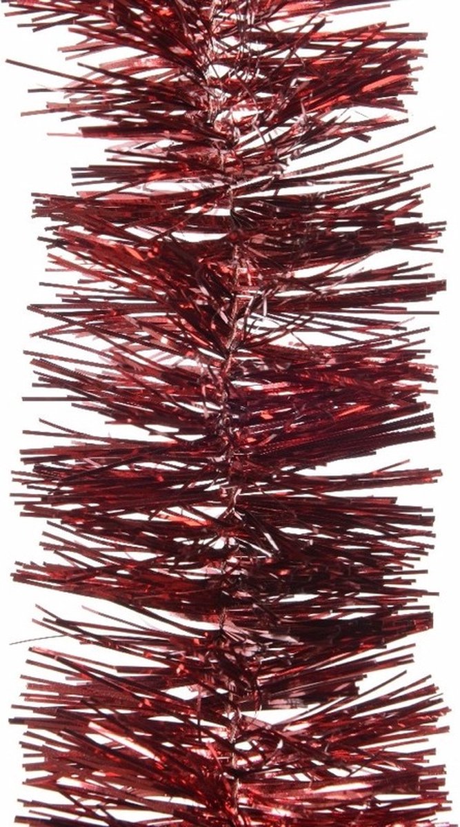 4x Kerstslingers donkerrood 270 cm - Guirlande folie lametta - Donkerrode kerstboom versieringen