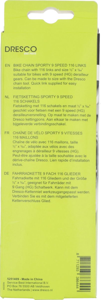 Dresco Fietsketting Sporty 9 Speed 116 Schakels van Dresco — afbeelding 2