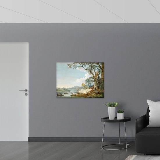 WallClassics - Drapeau - Peinture d'un grand arbre avec des Plantes - Photo 100x75 cm sur drapeau en polyester