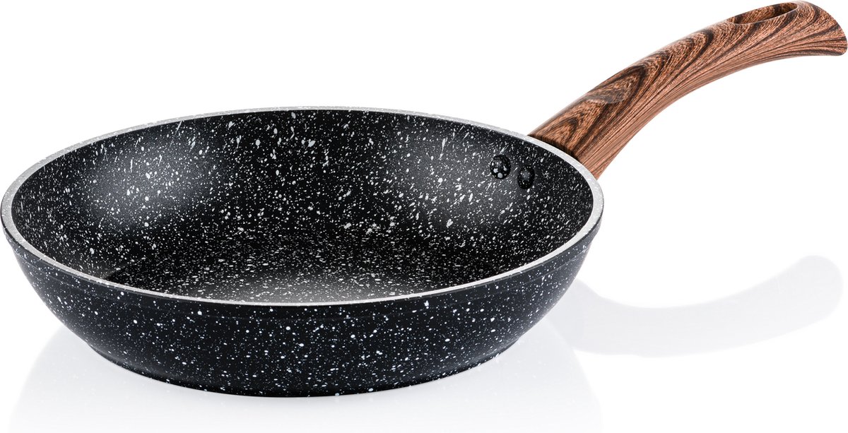 Westinghouse 8-delige Pannenset – Braadpannen + Koekenpannen + Steelpannen + Hapjespan + Wokpan – Inductie – Black Marble Wood – foto 4