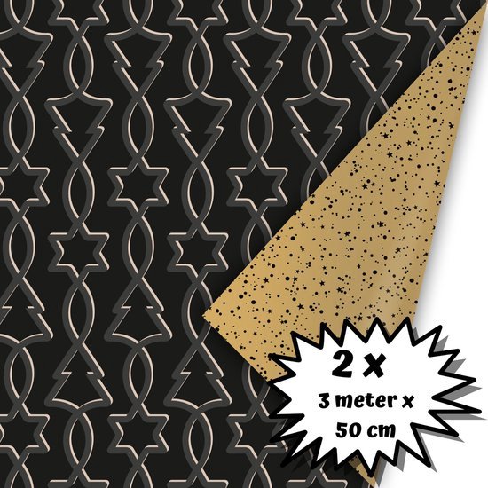 Design Group Rollen cadeaupapier - 6x - kerst - 200 x 70 c