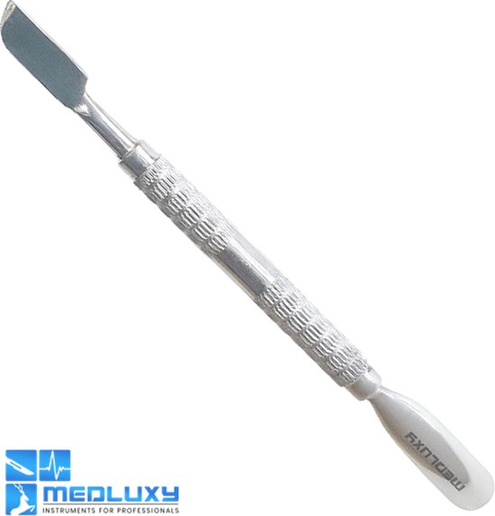 MEDLUXY Pro - Bokkenpoot met nagelriemmesje [cuticle pusher & Cleaner, Nagelriemduwer met Nagelriemverwijderaar] - MEDLUXY