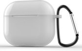 Apple AirPods 3 Hoesje in het Doorzichtig met Clip - TCH - Siliconen - met Haak - Case - Cover - Soft Case - Onepiece