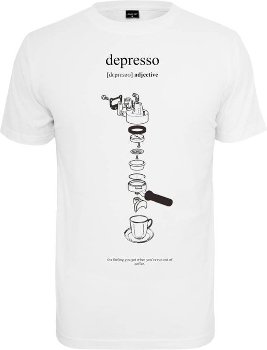 Mister Tee - Depresso Heren T-shirt - XXL - Wit