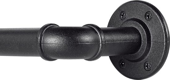 Gordijnroede Hampton Zwart 25mm | wand plafond 8cm-13cm | Interstil Gordijnroede Hampton Zwart 25mm | wand plafond 8cm-13cm | Interstil