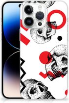 GSM Hoesje Geschikt voor iPhone 14 Pro Max TPU Bumper Skull Red