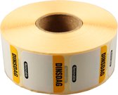 Label - Daglabel di - papier - beschrijfbaar - 25x25mm - geel - rol à 1000 stuks