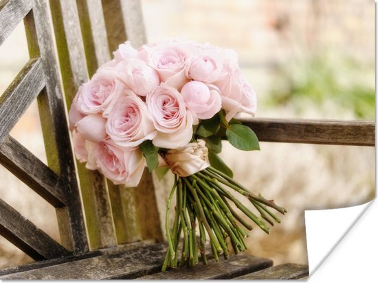 Bouquet de fleurs de pivoines roses Poster 40x30 cm - petit - Tirage photo sur Poster (décoration murale salon / chambre)