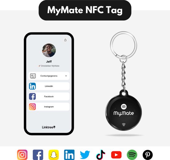 MyMate NFC Tag Keychain Sleutelhanger - Digitaal Visitekaartje - NFC Tags  -... | bol.com