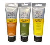 Winsor & Newton Galeria Acrylverf 120ml / Set van 3 tubes - Raw Sienna-Cadmium Yellow Pale Hue-Olive Green