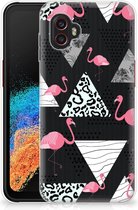 Leuk TPU Back Cover Geschikt voor Samsung Galaxy Xcover 6 Pro GSM Hoesje Doorzichtig Flamingo Triangle