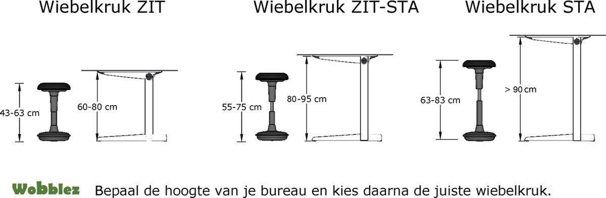 Wobblez Spine Wiebelkruk - in hoogte verstelbare bureaukruk - afbeelding 2