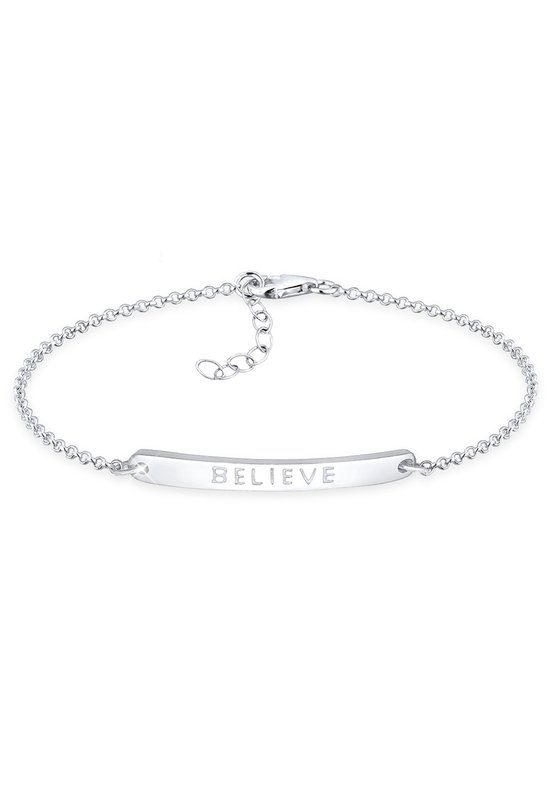 Elli Dames Armband dames Believe lettering in 925 sterling zilver