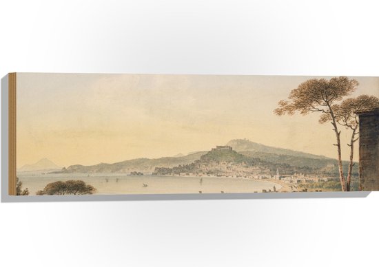 WallClassics - Hout - Schilderij van Heuvel met Begroeiing - 90x30 cm - 12 mm dik - Foto op Hout (Met Ophangsysteem)