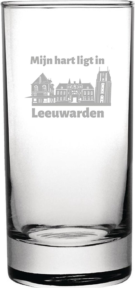 Gegraveerde longdrinkglas 28,5cl Leeuwarden