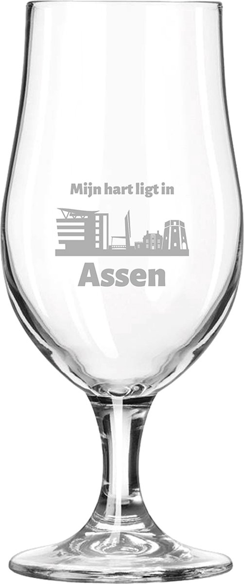 Gegraveerde bierglas op voet 49cl Assen