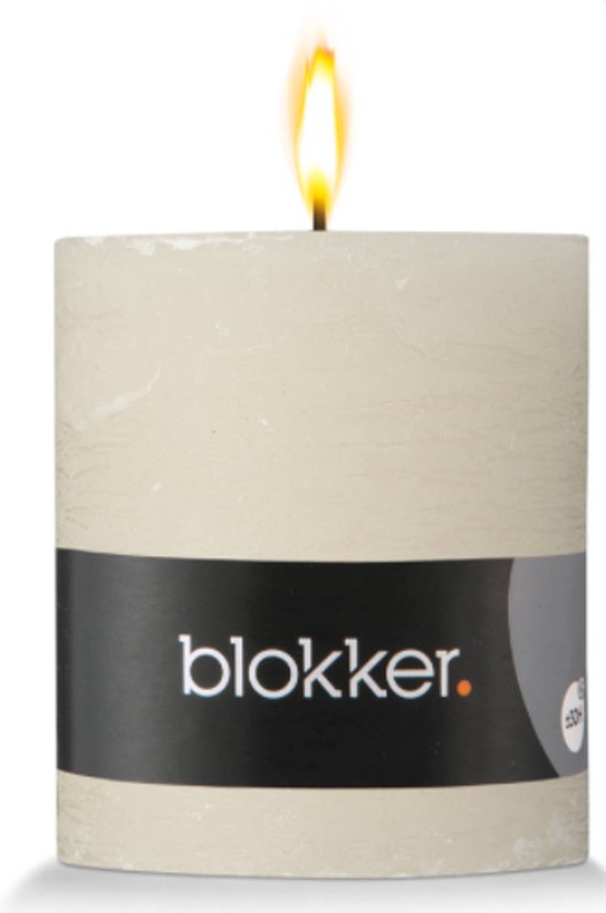Blokker Rustieke Cilinderkaars - Crème - 7x8cm