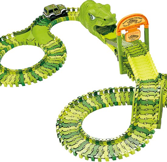 Circuit Voiture Enfant Dinosaure Jouet - SPRINGOS - 240 Pièces - Piste De  Course Flexible - Cadeau Coffret