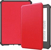 Case2go - Hoes geschikt voor Amazon Kindle 11 (2022) - TPU Book Case - Auto/Wake functie - Rood