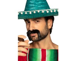 Snor Mexican zwart - mexico snor festival thema feest verjaardag verkleed feest party