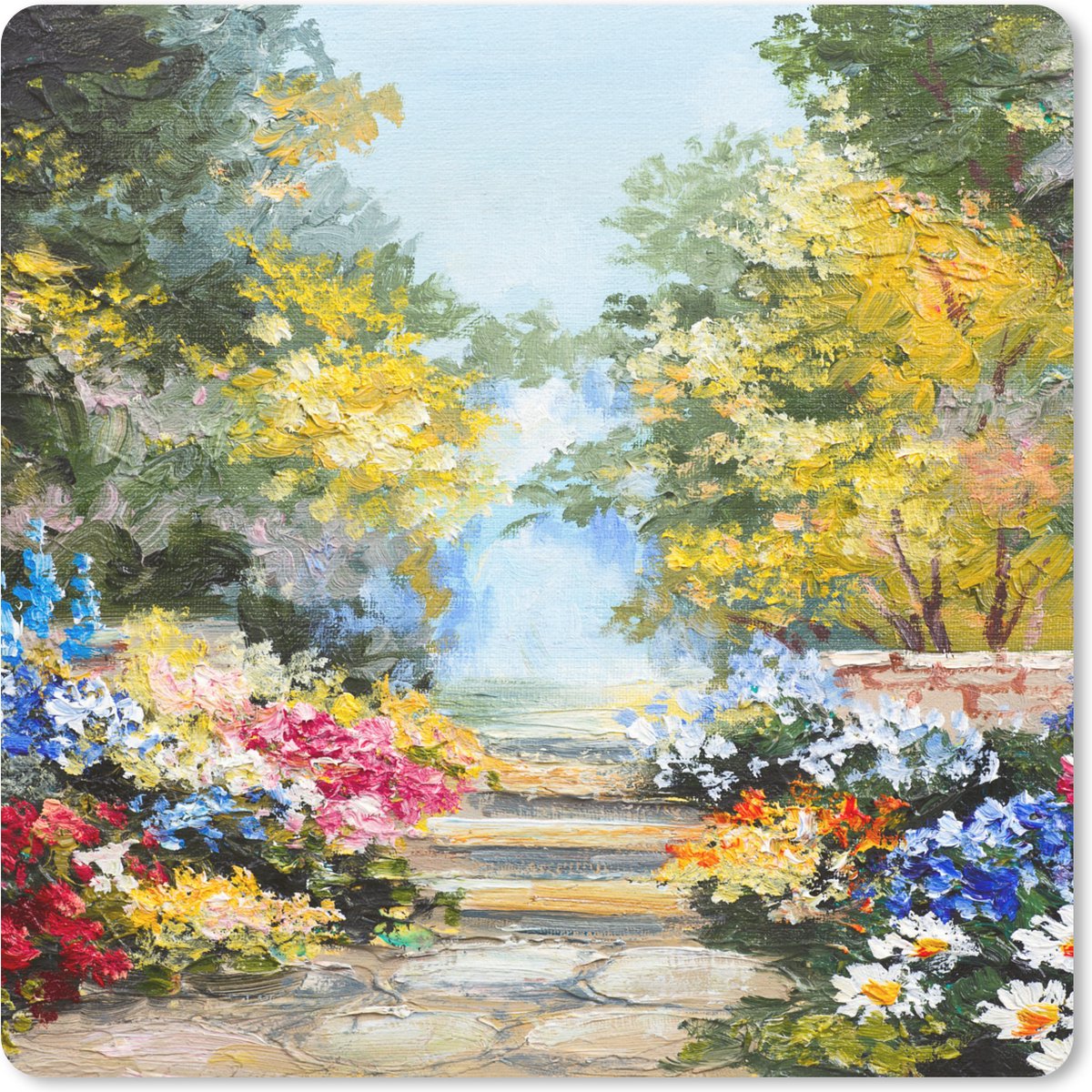 Muismat Klein - Schilderij - Bloemen - Natuur - Olieverf - 20x20 cm