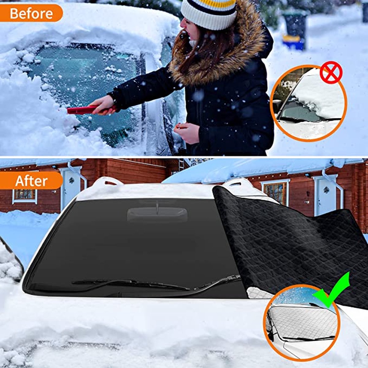 Halve Autohoes voor Mitsubishi ASX 2011-2016, Waterdichte Autohoes voor Alle Weersomstandigheden, Beschermhoes voor de Voorruit, Beschermhoes voor Sneeuw, Ijs en Stof Buiten,Lengthen
