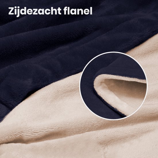 Auronic Elektrische Deken - 160 x 120 cm - 1 Persoons Warmtedeken - 3 Warmtestanden met Timer - Verwarmingsdeken - Nachtblauw