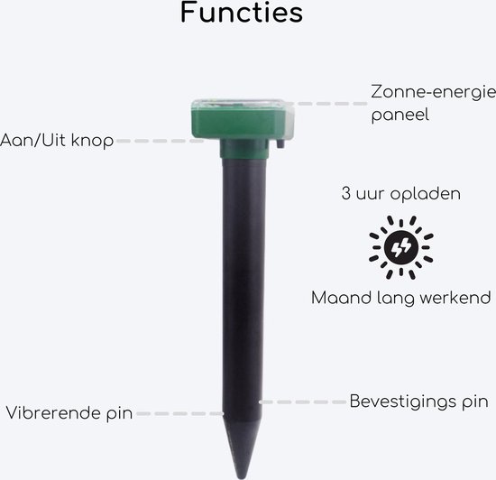 PetsBest Solar Mollenverjager - 6 stuks - Muizenverjager - Op Zonne Energie