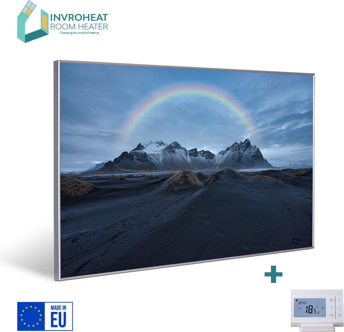 IHWS2022-2612-DIS - Infrarood paneel - 915x610mm - Rainbow, Display thermostaat