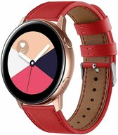 Strap-it Smartwatch bandje 20mm - leren horlogebandje geschikt voor Samsung Galaxy Watch 42mm / Watch 3 41mm / Galaxy Watch Active2 40 & 44mm / Gear Sport - Huawei Watch GT 2 / GT 3 42mm / GT 3 Pro 43mm - rood