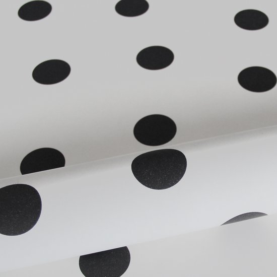 Papier peint Origin petits pois noir et blanc - 347675 - 0,53 x 10,05 m