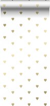 Papier peint Origin coeurs blanc et or - 347679 - 0,53 x 10,05 m