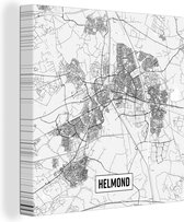 Tableau sur Toile City Map Helmond - 90x90 cm - Décoration murale - Carte
