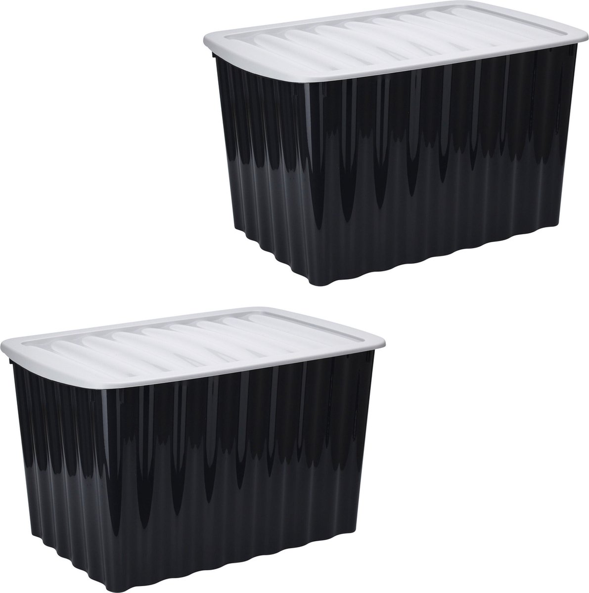 Storage Solutions Opbergdozen/organizers met deksel 2x stuks - kunststof - 84L