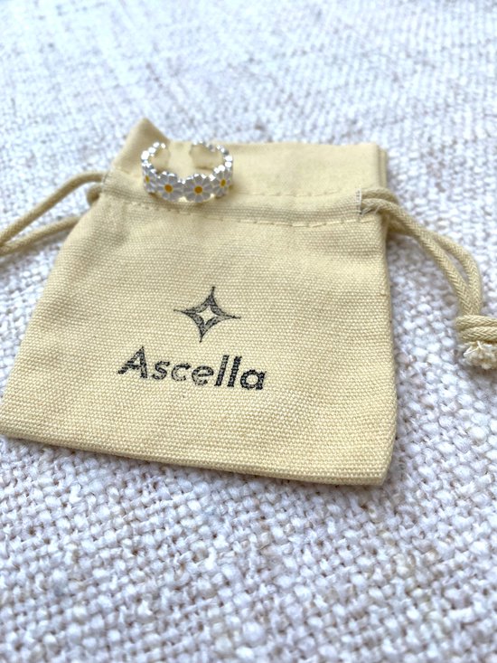 Bloemenring - Ring met madeliefjes - Verstelbaar - Ascella