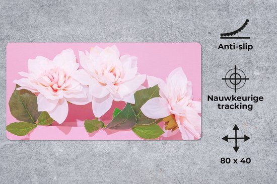 Bureau onderlegger - Muismat - Bureau mat - Bloesem - Zomer - Roze - 80x40 cm