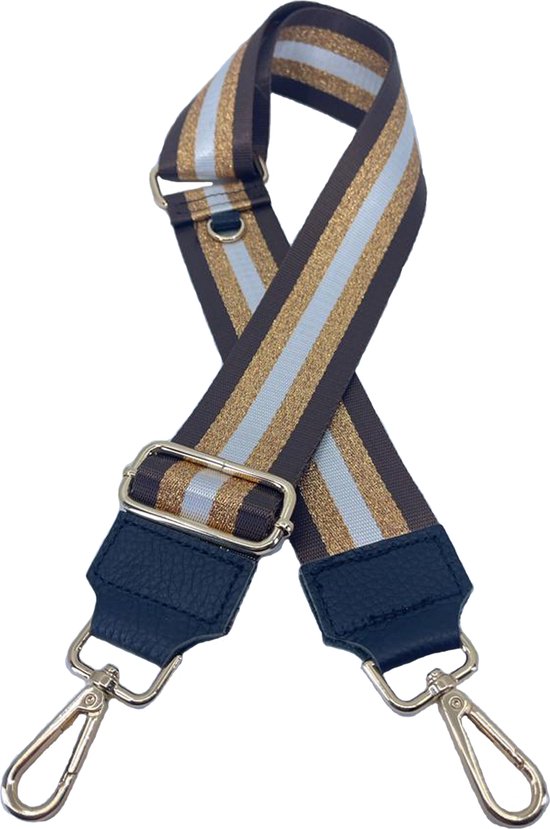 Schoudertas band - Hengsel - Bag strap - Fabric Straps - Boho - Chique - Chic - Elegant lijnen in drie donkere stijlkleuren