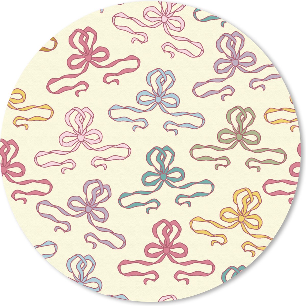 Muismat rond 20x20 cm - Mousepad Strik - Patronen - Geboorte - Ronde muismatten