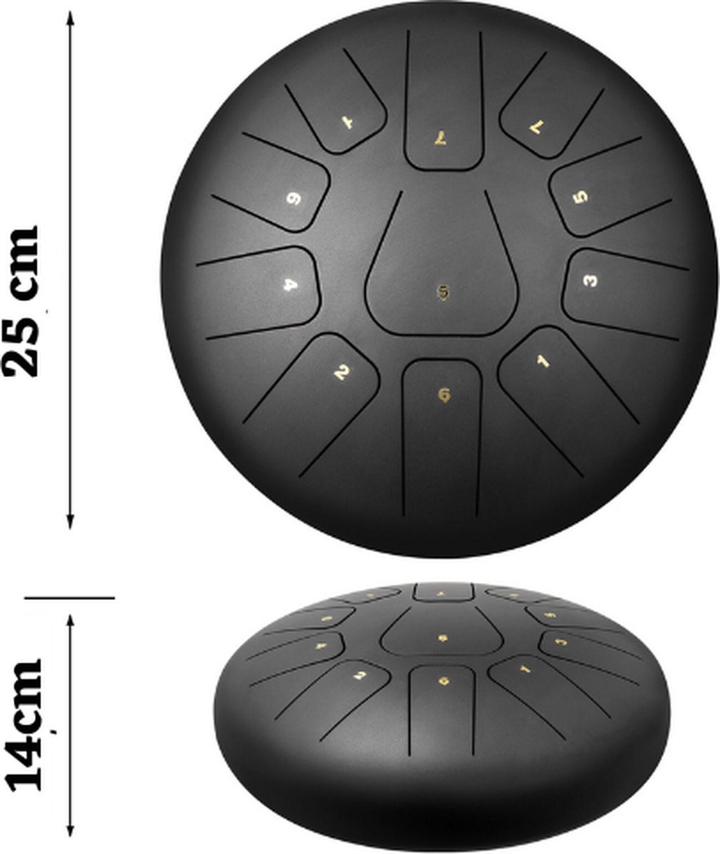 Vevor® Steel Tongue Drum 25 cm 11 noten Hangdrum Yoga Drum