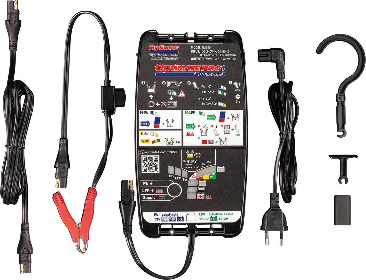 Chargeur de batterie Tecmate Optimate 1 Duo 12V TM-402D en Stock