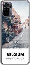 Geschikt voor Xiaomi Redmi Note 10 Pro hoesje - België - Café - Terras - Rood - Siliconen Telefoonhoesje