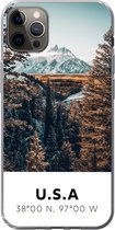 Coque iPhone 13 Pro Max - Amérique - Montagnes - Arbres - Coque en Siliconen