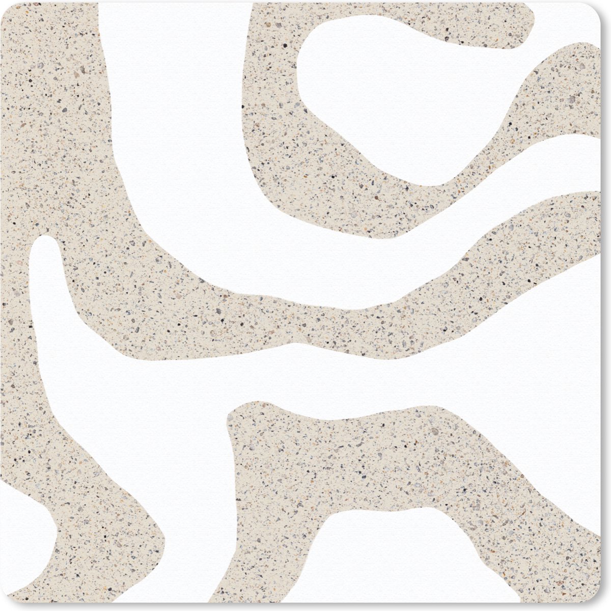 Muismat 30x30 cm - Mousepad Abstract - Terrazzo - Design - Beige - Muismatten