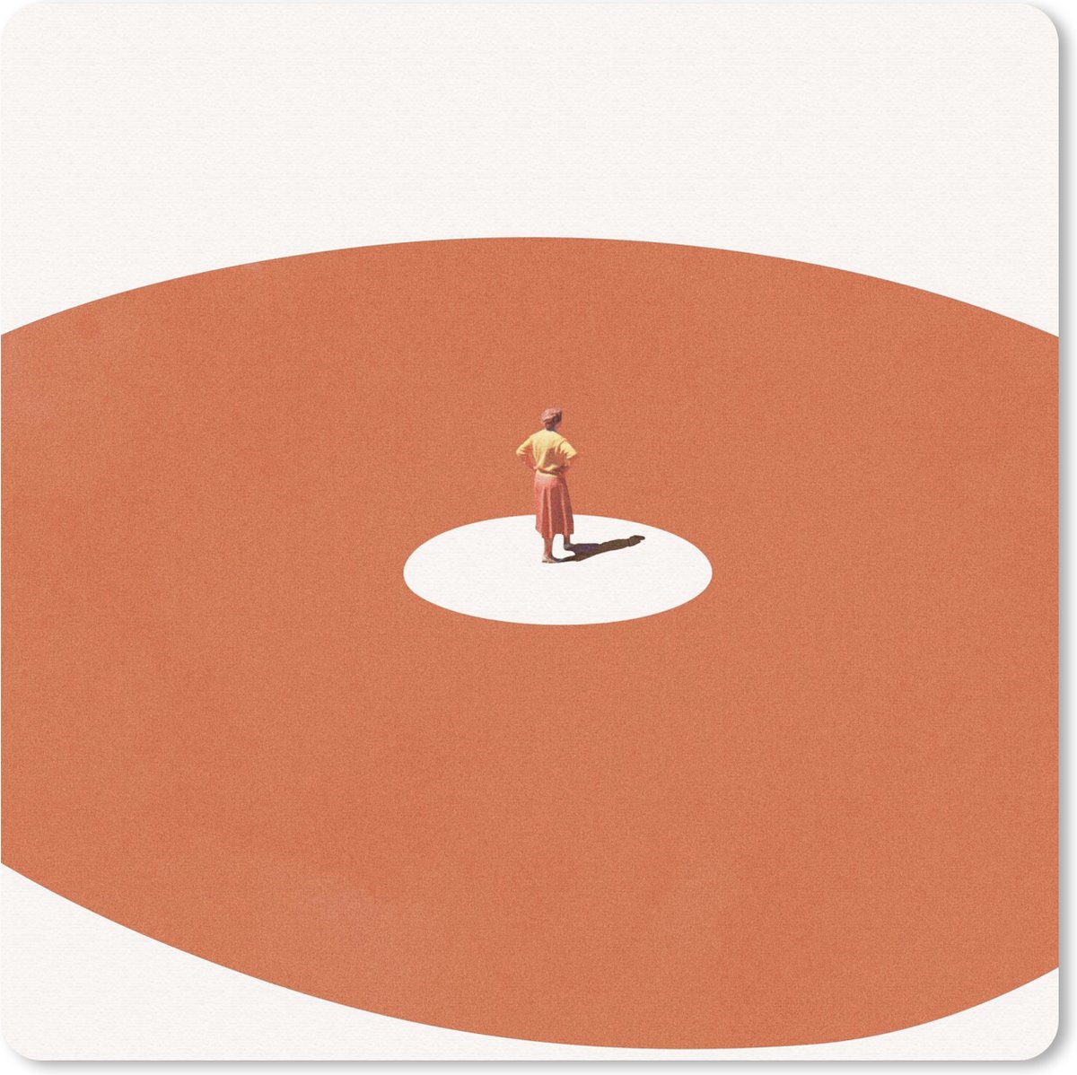 Muismat 30x30 cm - Mousepad Man - Vintage - Cirkel - Muismatten