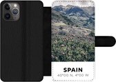 Bookcase Convient pour étui de téléphone iPhone 11 Pro - Espagne - Montagnes - Fleurs - Avec compartiments - Étui portefeuille avec fermeture magnétique