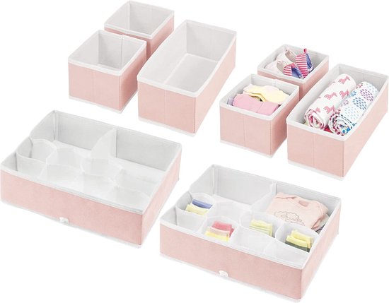 mDesign set van 2 bureau-organizers voor op kantoor – praktische plastic opbergbox voor bureau accessoires – stapelbare box met handgrepen voor op bureau, in kasten en lades – wit mDesign set van 2 bureau-organizers voor op kantoor – praktische plastic opbergbox voor bureau accessoires – stapelbare box met handgrepen voor op bureau, in kasten en lades – wit