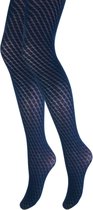 Fashion panty met wafelmotief - Marineblauw - Maat XXL