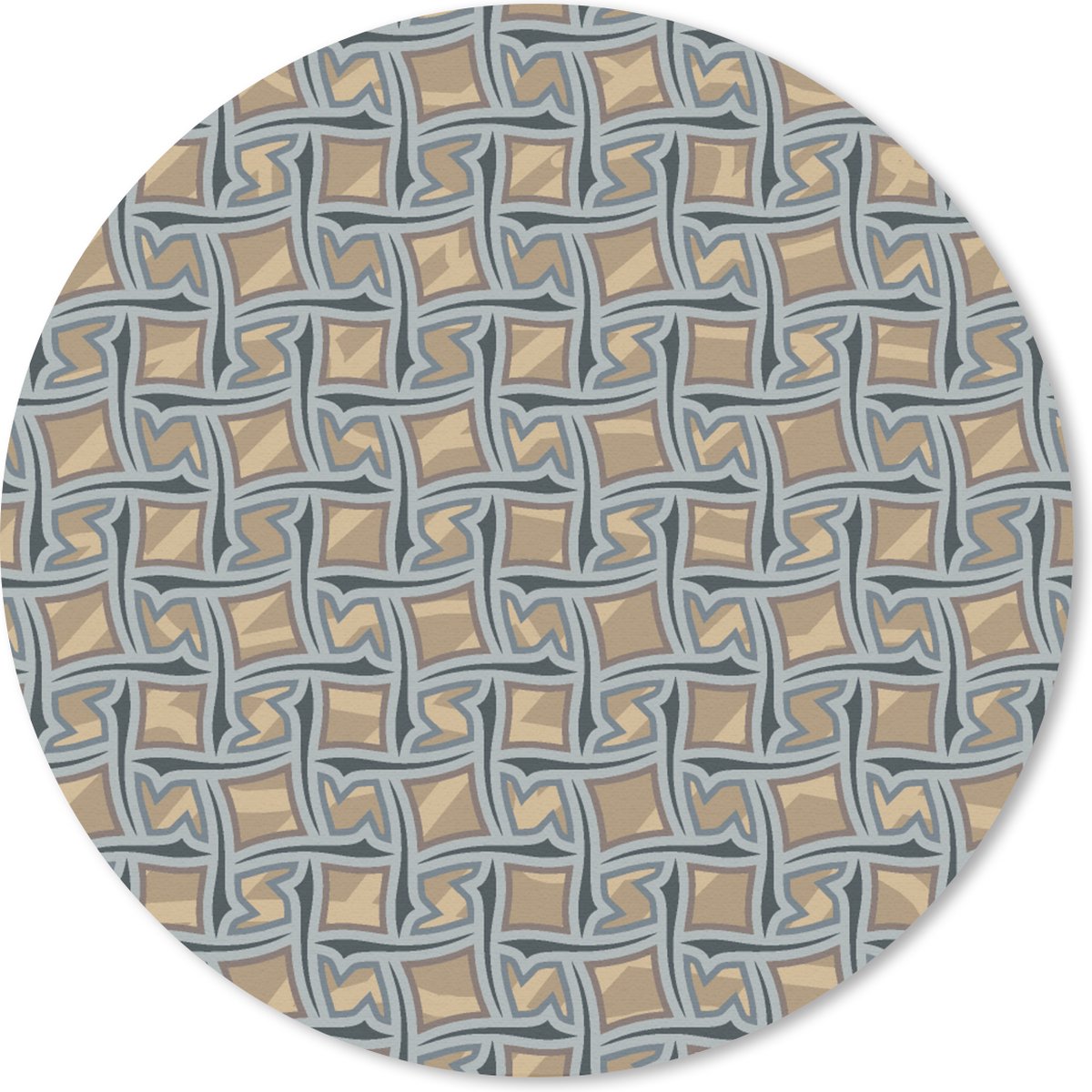 Muismat rond 20x20 cm - Mousepad Bruin - Patronen - Geometrie - Ronde muismatten
